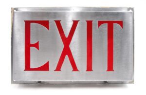 Industrial & Commercial - Commercial Aluminum Red Glass Exit Sign Cover