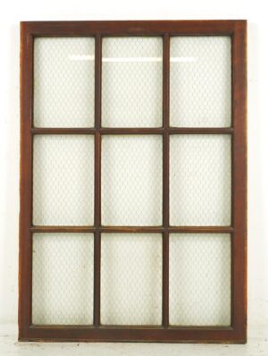 Reclaimed Windows - Reclaimed 9 Pane Chicken Wire Glass & Wood Window 52.75 x 37.375 in.