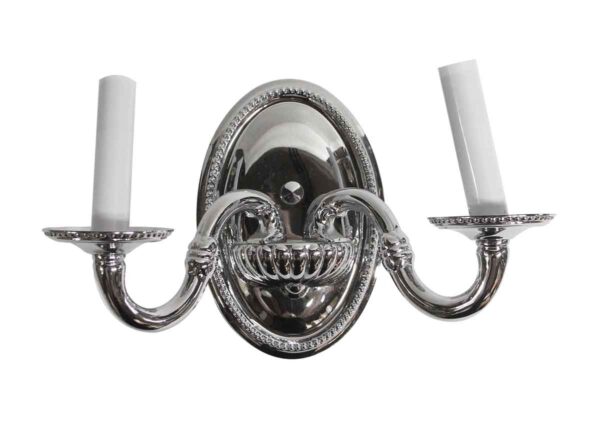Polished nickel Waldorf Astoria wall sconce