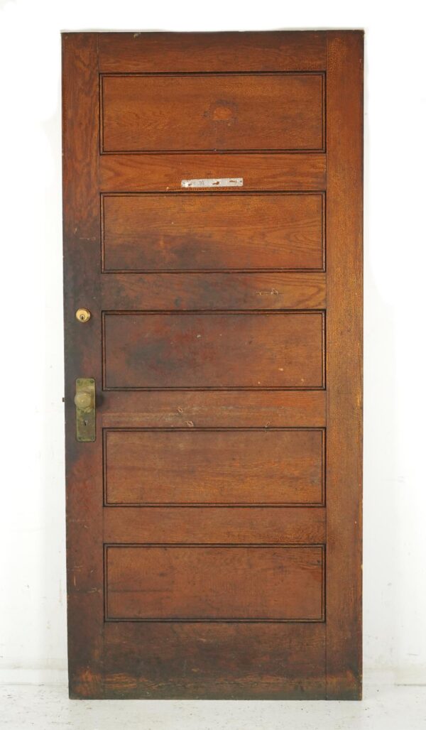 Standard Doors - Antique 5 Panel Chestnut Wood Door 83.625 x 37.5 in.