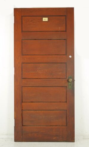 Standard Doors - Antique 5 Panel Chestnut Wood Door 83.675 x 37.875 in.