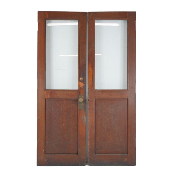 Standard Doors - Reclaimed 1 Lite 1 Panel Wood Double Doors 83.875 x 52.5 in.