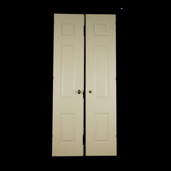 Standard Doors - Reclaimed 3 Panel White Wood Double Doors 83.375 x 36 in.