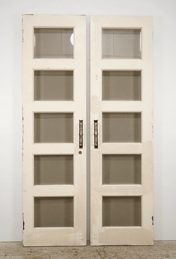 Standard Doors - Vintage 5 Smoked Lite Wood Double Doors 100.5 x 55.25 in.