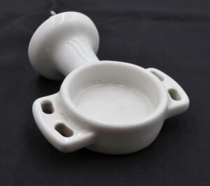 Bathroom - Vintage White Porcelain Toothbrush & Cup Holder