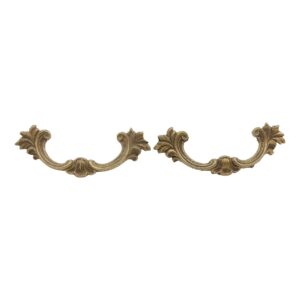 Cabinet & Furniture Pulls - Pair of Antique 3.75 in. French Brass Bridge Drawer Pulls