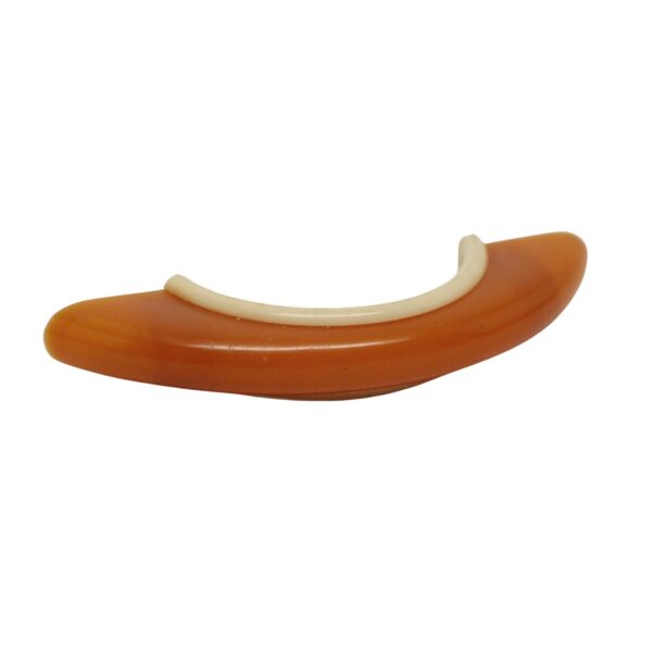 Cabinet & Furniture Pulls - Vintage 3 in. Mid Century Orange & White Plastic Bridge Pull
