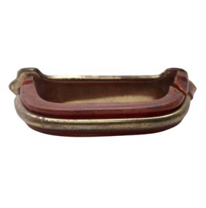Cabinet & Furniture Pulls - Vintage 4 in. Art Deco Brown Bakelite & Brass Bridge Drawer Pull