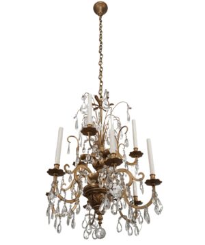 Chandeliers - Plaza Hotel French Louis Bronze & Crystal Tiered Chandelier