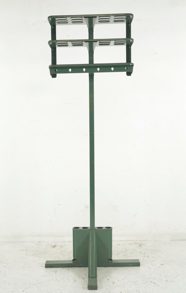 Coat Racks - Mid 20th Century Industrial Green Steel Commercial Coat Rack
