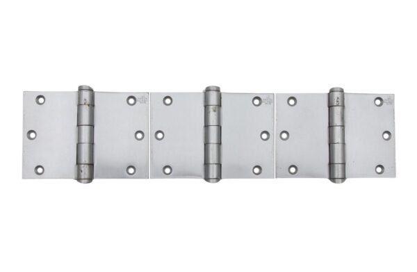 Door Hinges - Set of 5 x 3.5 in. Lawrence Brushed Steel Butt Door Hinges