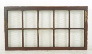Door Transoms - Reclaimed 10 Chicken Wire Glass Pane Wood Transom Window 61 x 32 in.