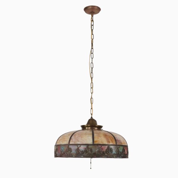 Down Lights - 1910s Windmill Caramel Slag Glass Pendant Light
