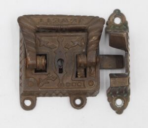 Ice Box Hardware - Antique Jewett Victorian Bronze Ice Box Lock