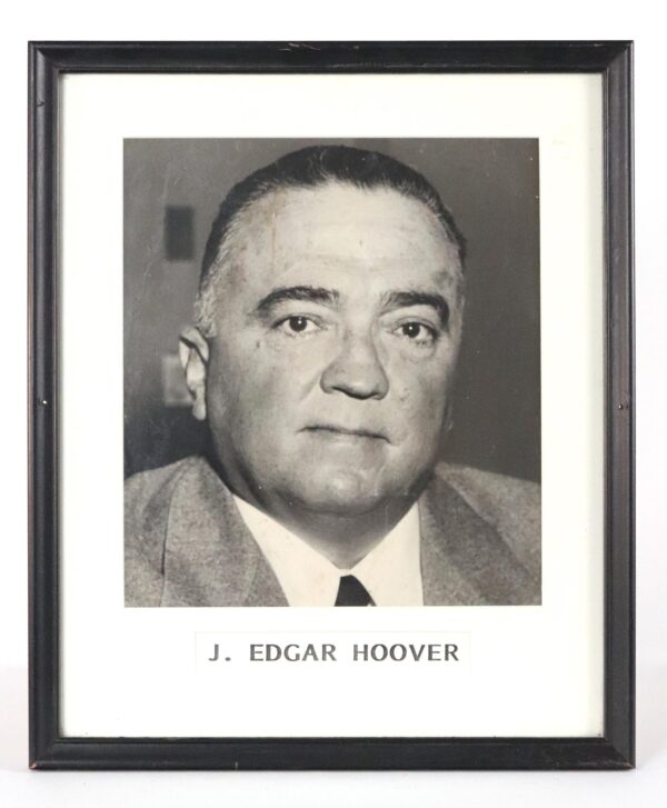 Photographs - 1950s Framed Black & White J. Edgar Hoover Photograph