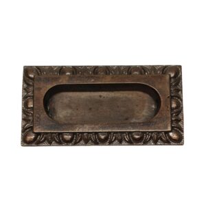 Window Hardware - Antique 3.125 in. Bronze Egg & Dart Rectangular Window Sash Lift