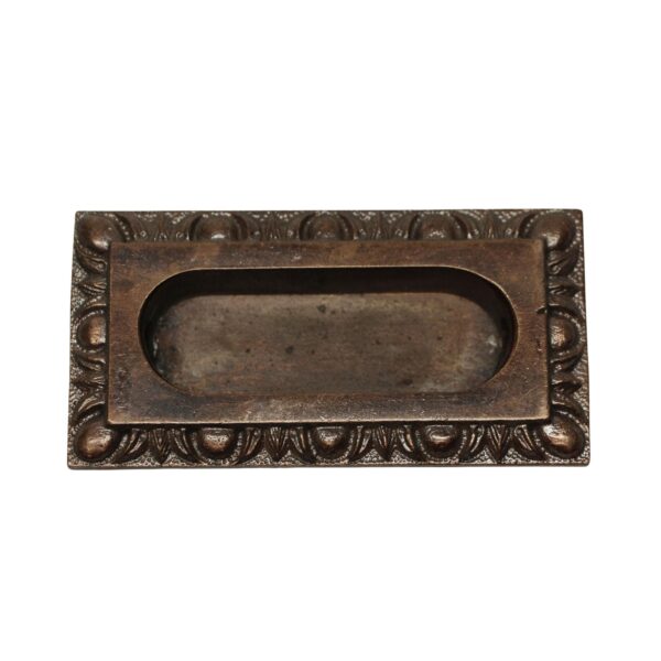 Window Hardware - Antique 3.125 in. Bronze Egg & Dart Rectangular Window Sash Lift