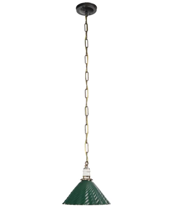 Down Lights - Industrial 10 in. Green Wavy X-Ray Mercury Glass Pendant Light