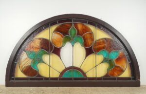 Stained Glass - 1900s Arched Leaded Stained Glass Church Window - R289574