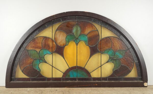 Stained Glass - 1900s Arched Leaded Stained Glass Church Window - R289671