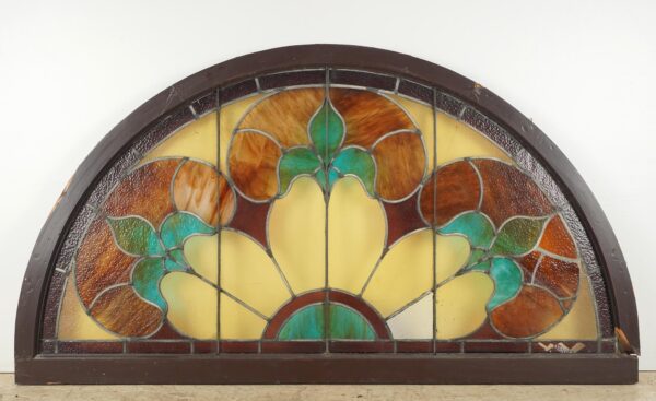 Stained Glass - 1900s Arched Leaded Stained Glass Church Window - R289673