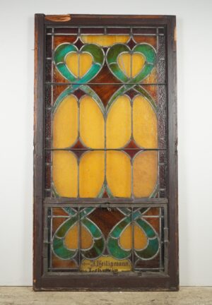 Stained Glass - 1900s Rectangular Leaded Stained Glass Church Window - R289717