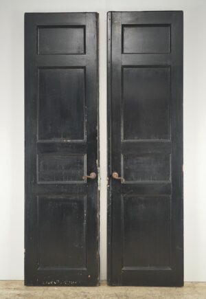 Standard Doors - Vintage Four Panel Black Passage Double Doors 83.125 x 46.25 in.