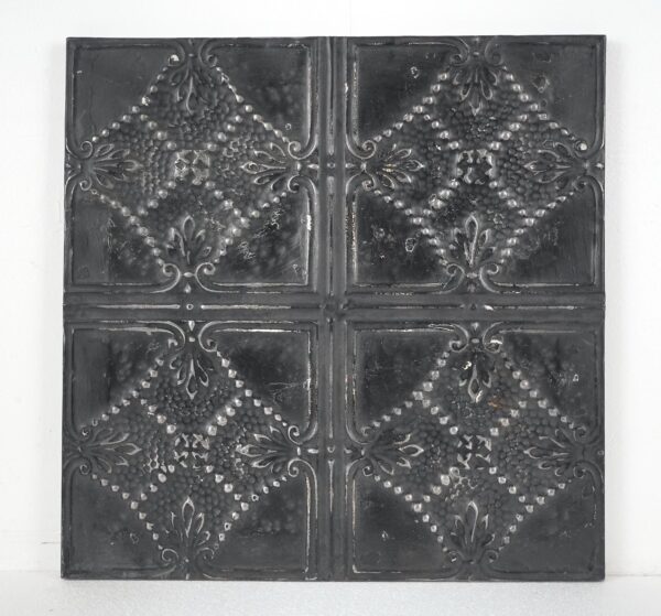 Tin Panels - Handcrafted Black & White Four Quadrant Antique Tin Wall Panel