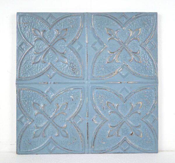 Tin Panels - Handcrafted Blue Four Quadrant Antique Tin Wall Panel