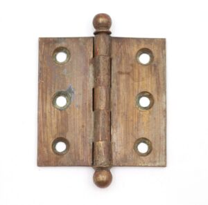 Cabinet & Furniture Hinges - Vintage 2.5 x 2.5 in. Brass Ball Tip Cabinet Door Hinge