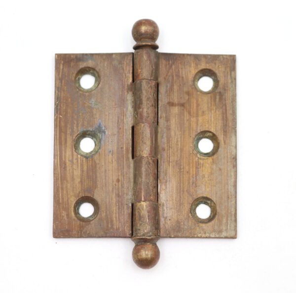 Cabinet & Furniture Hinges - Vintage 2.5 x 2.5 in. Brass Ball Tip Cabinet Door Hinge