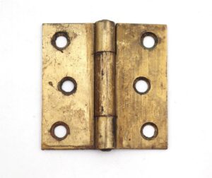 Cabinet & Furniture Hinges - Vintage 2.5 x 2.5 in. Brass Plated Cabinet Door Hinge