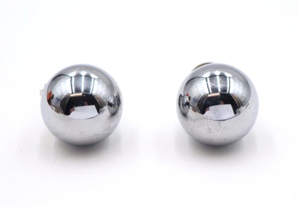 Cabinet & Furniture Knobs - Pair of Vintage 0.875 in. Chrome Ball Cabinet Drawer Knobs