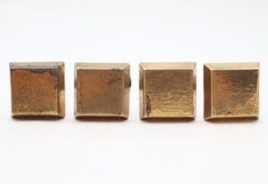 Cabinet & Furniture Knobs - Set of Modern 1.625 in. Square Polished Brass Cabinet Drawer Knobs