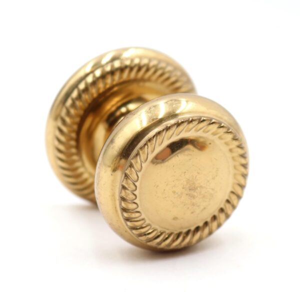 Cabinet & Furniture Knobs - Traditional 1.375 in. Rope Brass Drawer Cabinet Knob