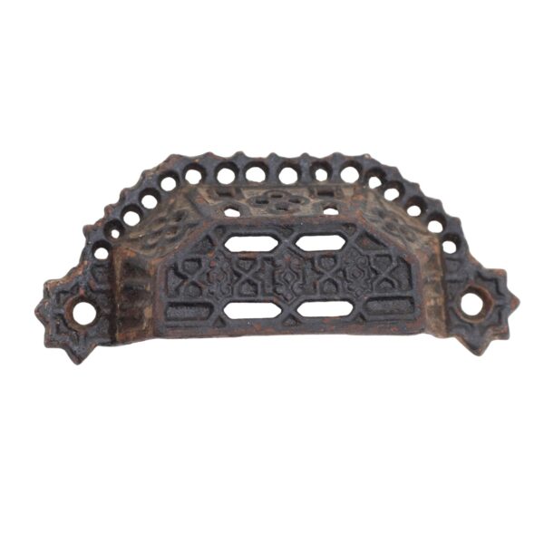 Cabinet & Furniture Pulls - Antique Victorian 4.375 in. Black Cast Iron Bin Cup Pull