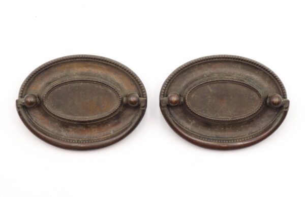 Cabinet & Furniture Pulls - Pair of Vintage 2.5 in. Steel Hepplewhite Drawer Pulls