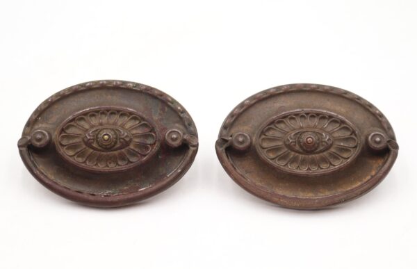 Cabinet & Furniture Pulls - Pair of Vintage 3 in. Steel Hepplewhite Drawer Pulls