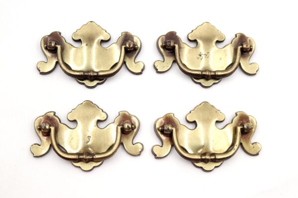 Cabinet & Furniture Pulls - Set of Vintage 4.25 in. Brass Chippendale Drawer Pulls