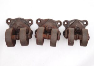Casters - Set of Three Cast Iron Industrial Caster Wheels