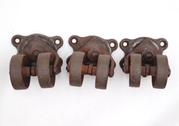 Casters - Set of Three Cast Iron Industrial Caster Wheels