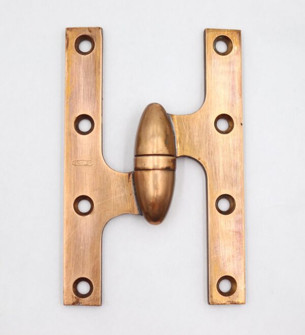 Door Hinges - Vintage Stanley 6 x 3.875 in. Brass Left Olive Door Hinge