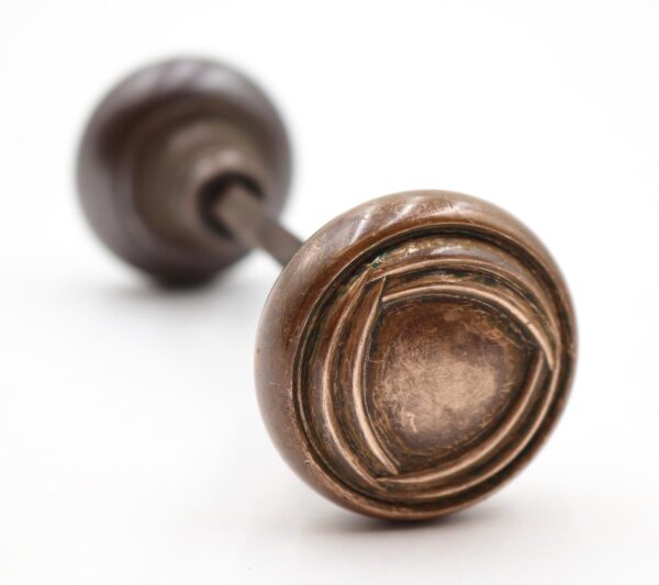 Door Knobs - Pair of 1900s Victorian Three Fold Passage Door Knobs