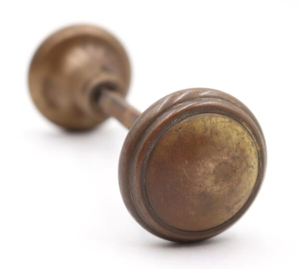 Door Knobs - Pair of Vintage Concentric Brass 1.875 in. Door Knobs