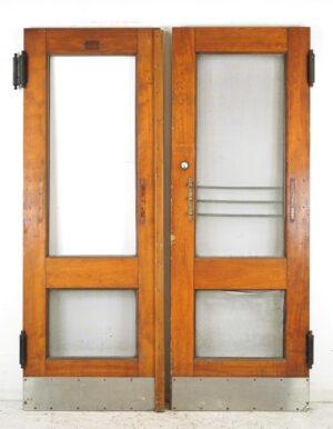 Entry Doors - Vintage Two Panel Maple Double Doors 81.5 x 59.75 in.