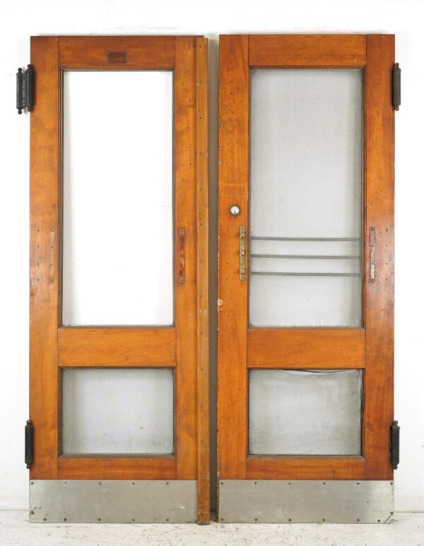 Entry Doors - Vintage Two Panel Maple Double Doors 81.5 x 59.75 in.