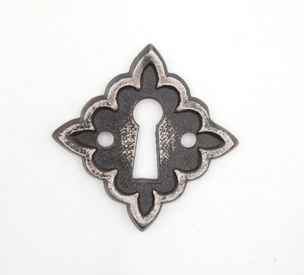 Keyhole Covers - Vintage 1.875 in. Cast Iron Arts & Crafts Door Keyhole Cover