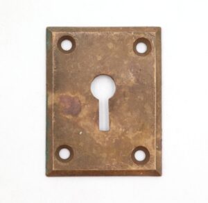 Keyhole Covers - Vintage 2.125 in. Brass Rectangular Door Keyhole Cover