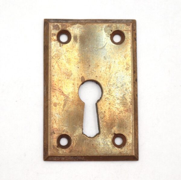 Keyhole Covers - Vintage 2.25 in. Brass Rectangular Door Keyhole Cover