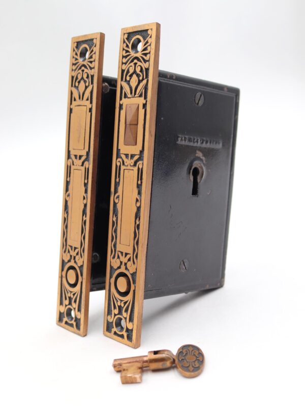 Pocket Door Hardware - Pair of Antique Aesthetic Russell & Erwin Brass Pocket Door Locks